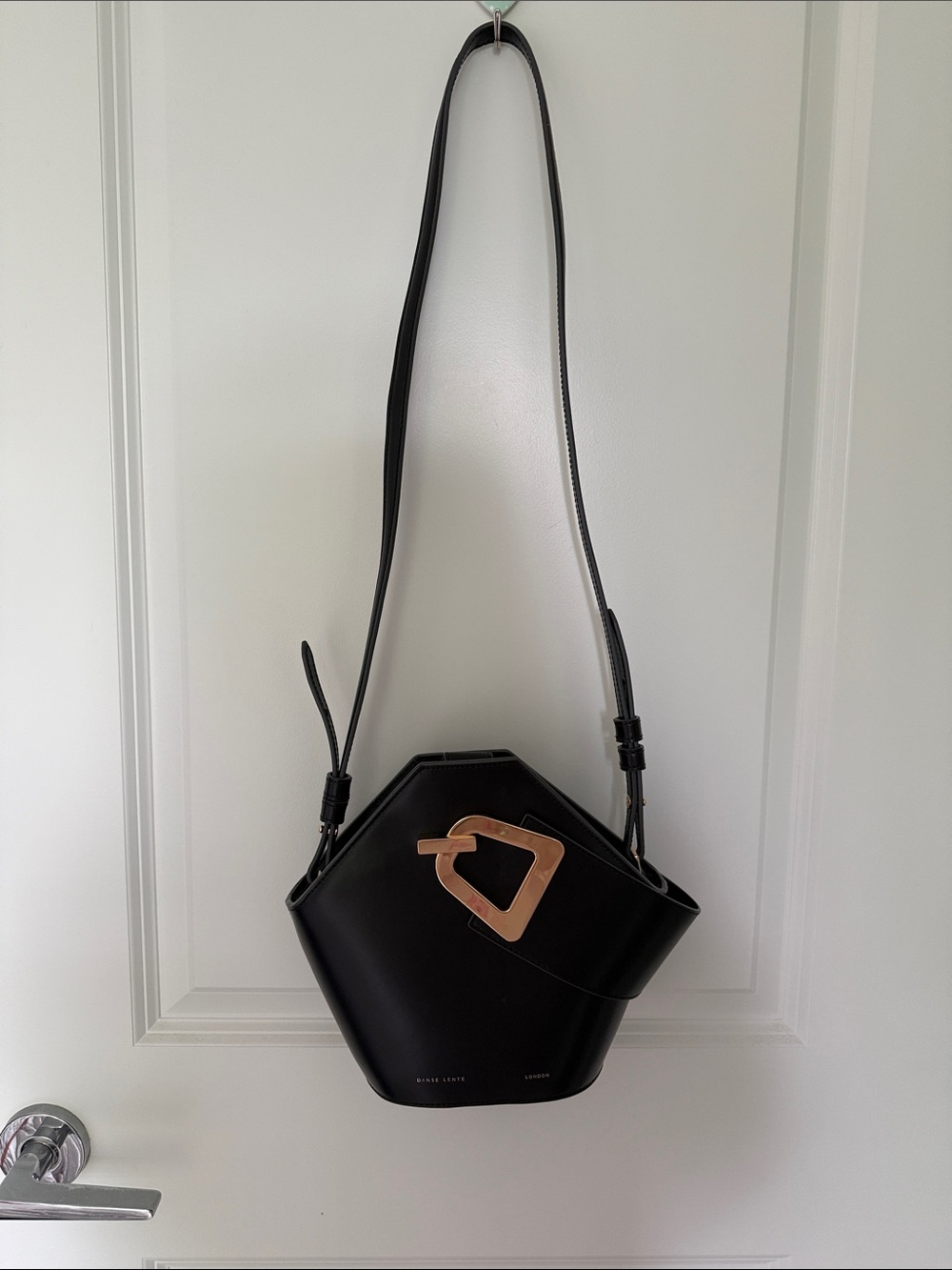 Danse Lente Johnny Mini Bucket Bag Black with Rose Gold Hardware Crossbody
